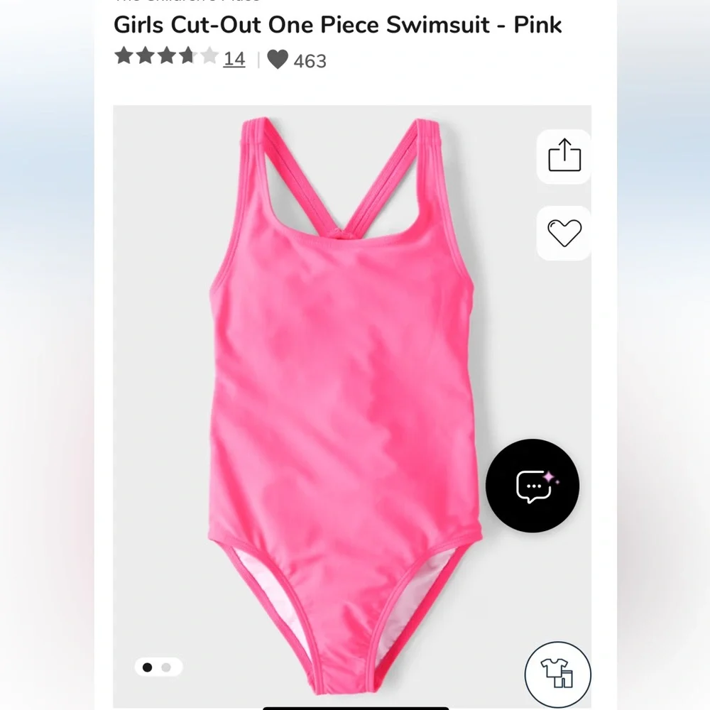 The Children's Place Vibrant Pink One-Piece Swimsuit (1)